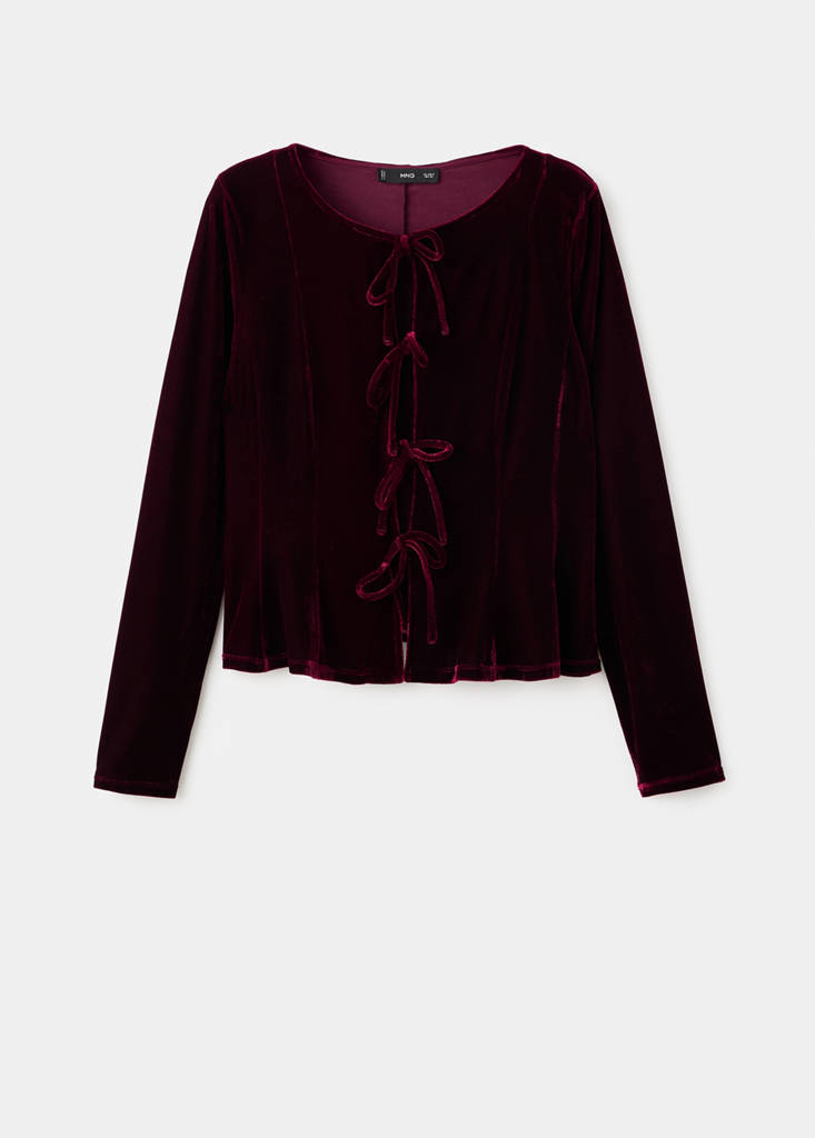 Blusa de Terciopelo con Lazos