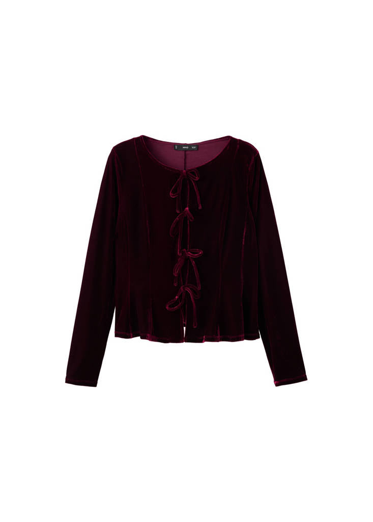 Blusa de Terciopelo con Lazos