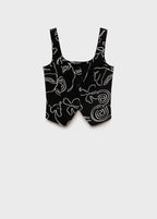 Gilet De Costume En Lin Imprimé À Fleurs