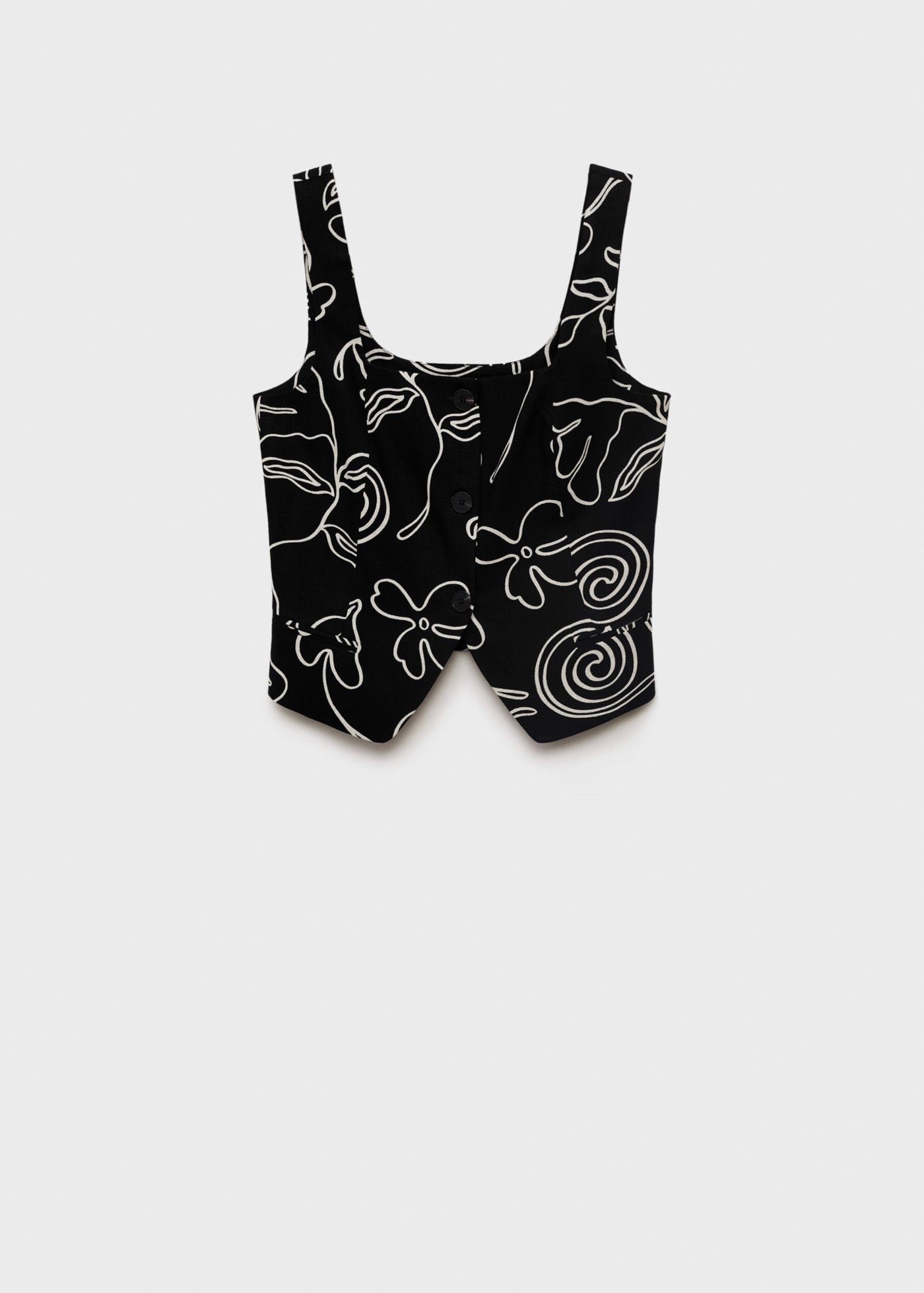 Gilet De Costume En Lin Imprimé À Fleurs