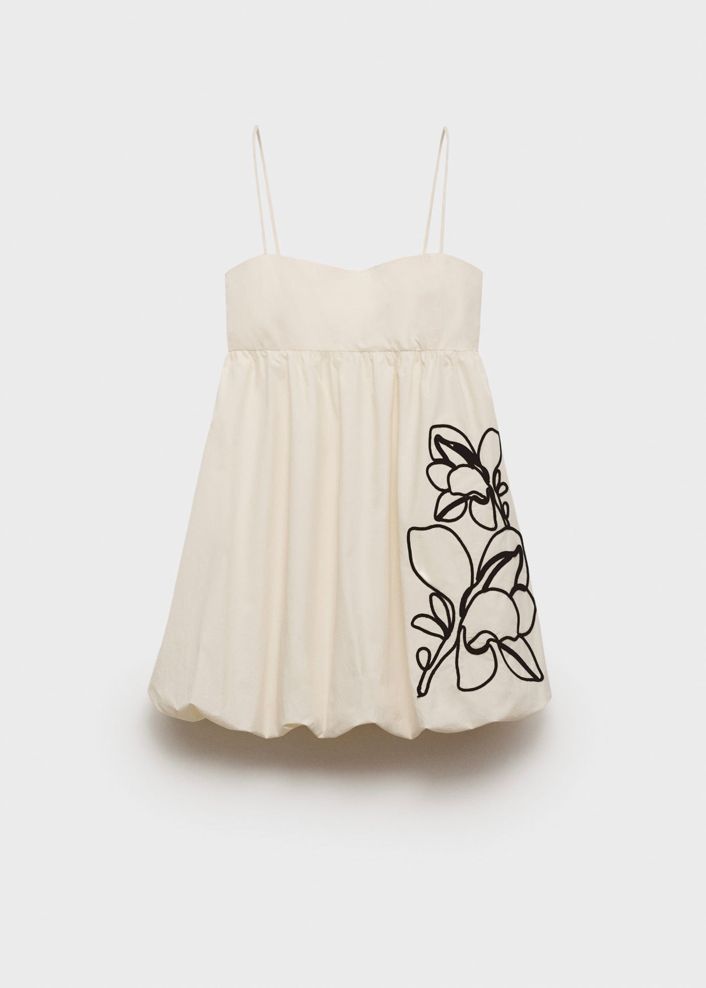 Robe Ballon Broderie À Fleurs