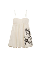 Robe Ballon Broderie À Fleurs