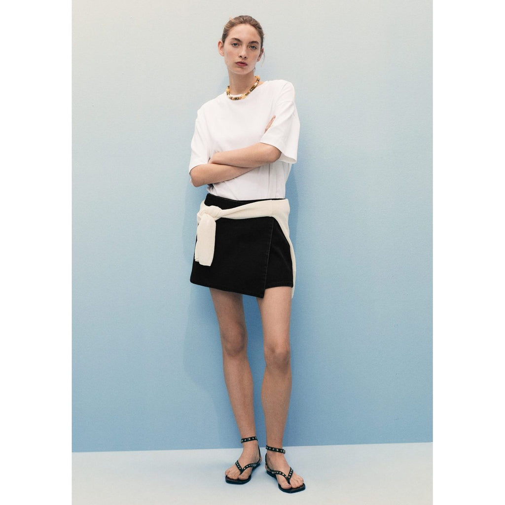 Falda pantalón - Denim negro