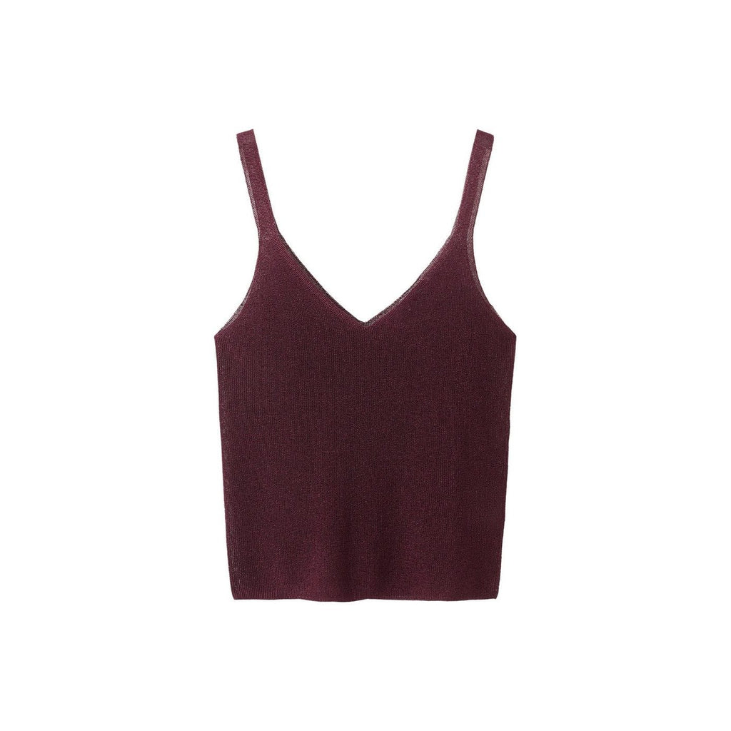 Top Maille Lurex Col En V