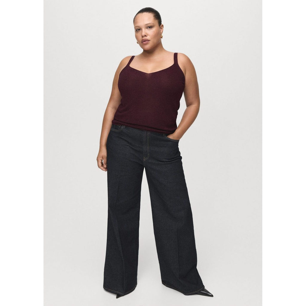 Top Maille Lurex Col En V