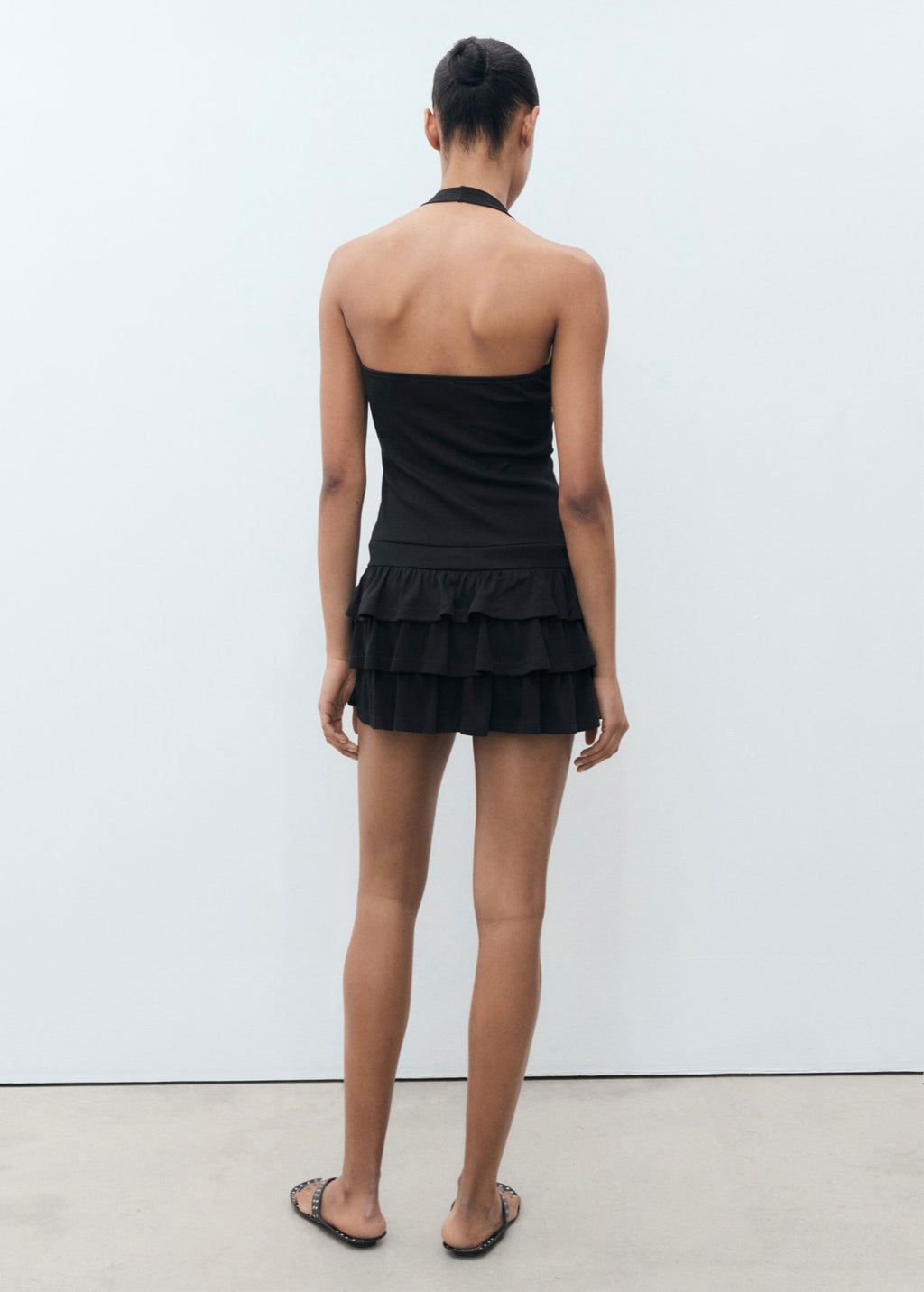 Robe À Emmanchures Américaines À Volants