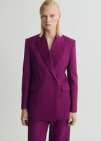 Blazer Costume Croisé Lin Mélangé