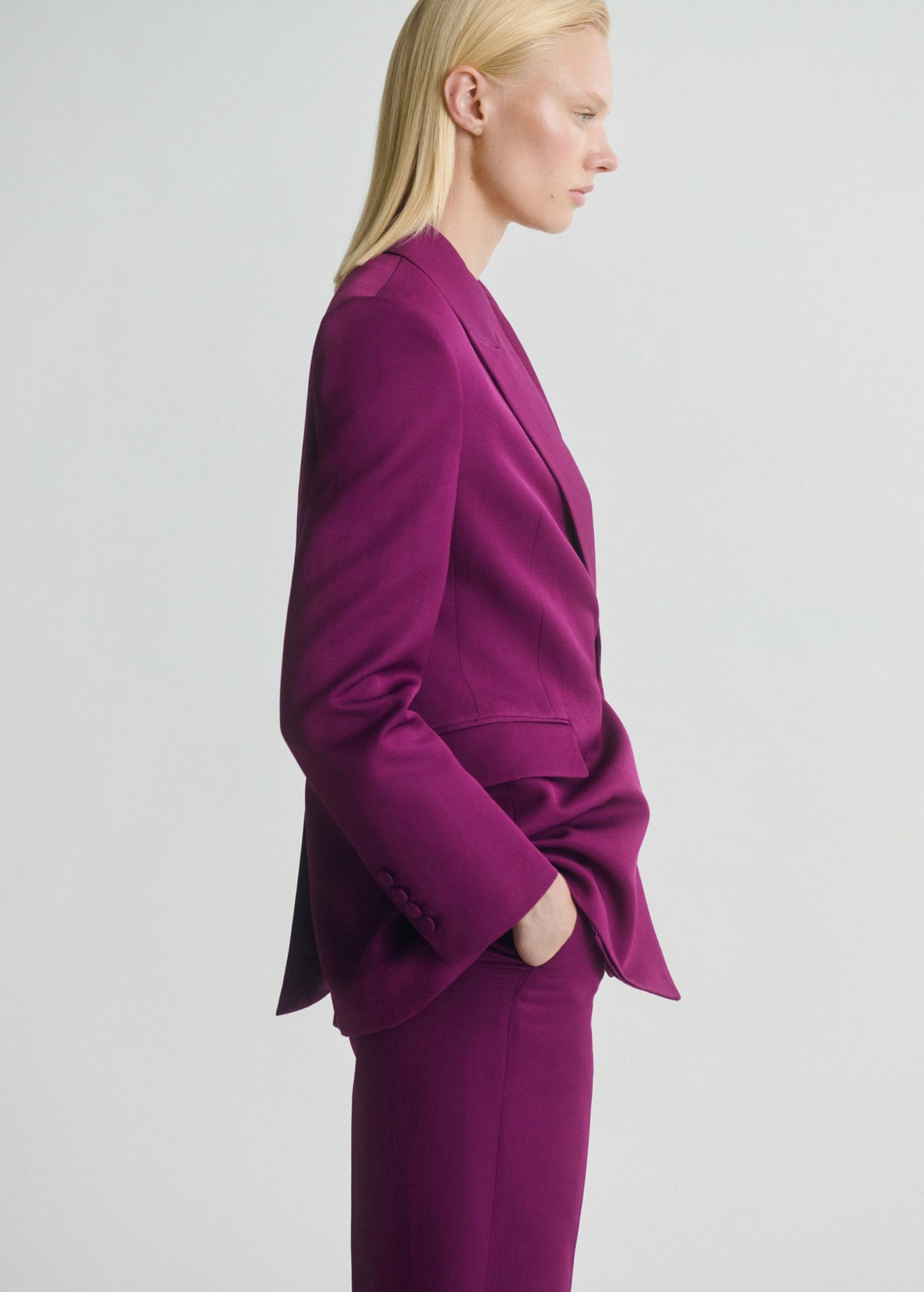 Blazer Costume Croisé Lin Mélangé