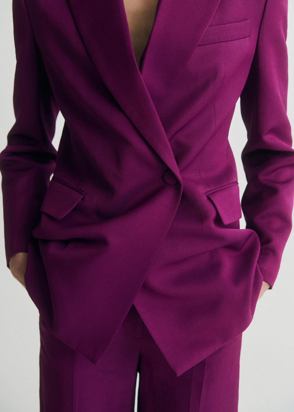 Blazer Costume Croisé Lin Mélangé