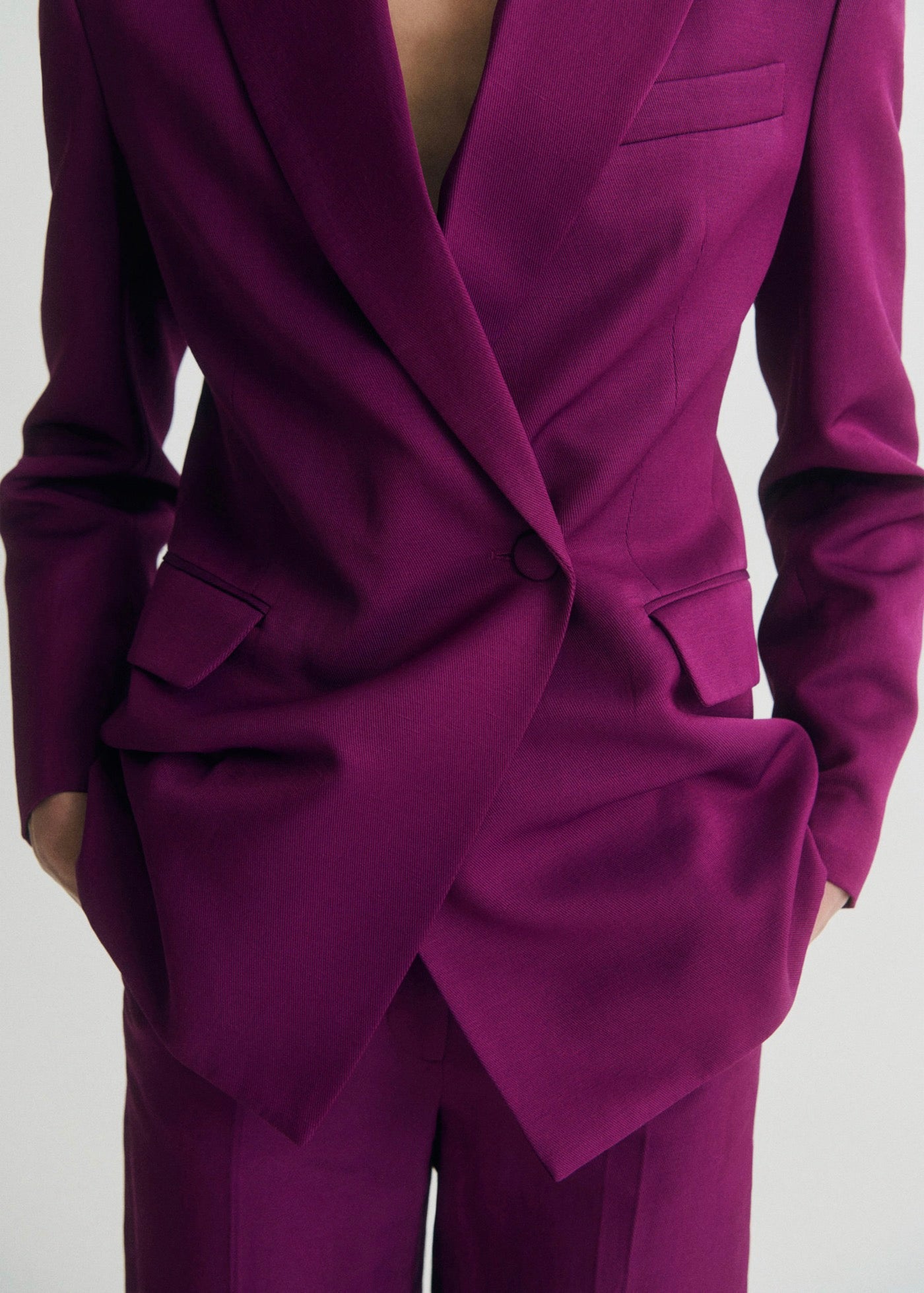 Blazer Costume Croisé Lin Mélangé