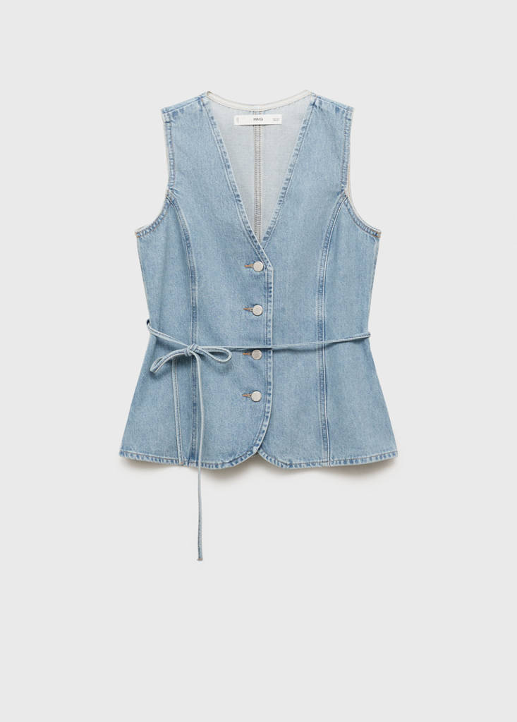 Denim Gilet Met Knopen