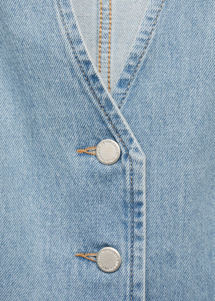 Denim Gilet Met Knopen