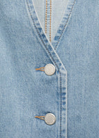 Denim Gilet Met Knopen