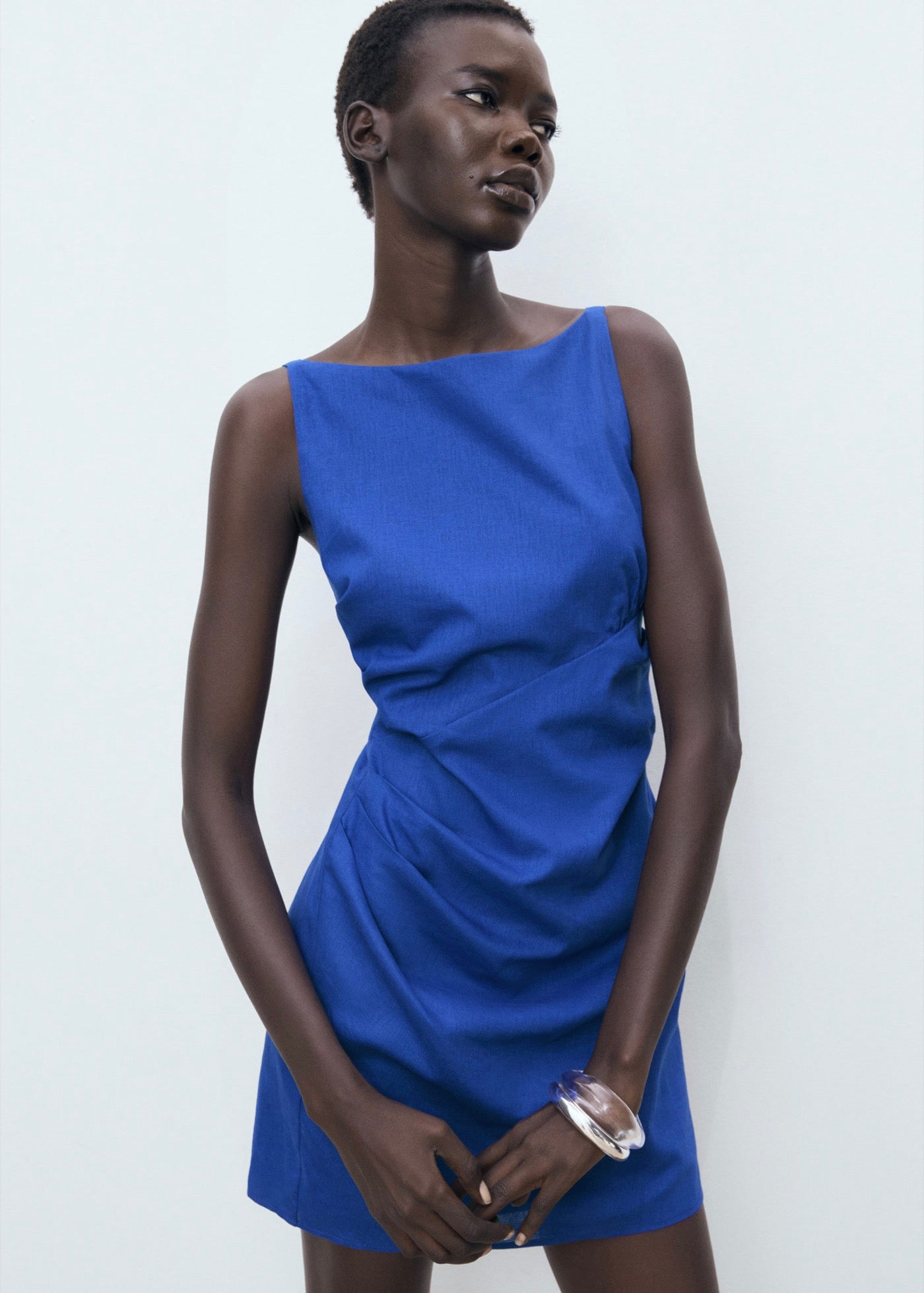 Robe En Lin Drapé