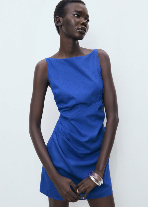 Draped Linen Dress