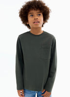 T-Shirt Basica1 Vert Foncé - Garçon