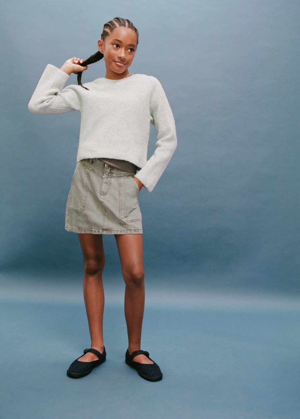 Pull Sophie Gris Clair Chiné - Fille