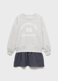 Robe Trip Gris Clair Chiné - Fille