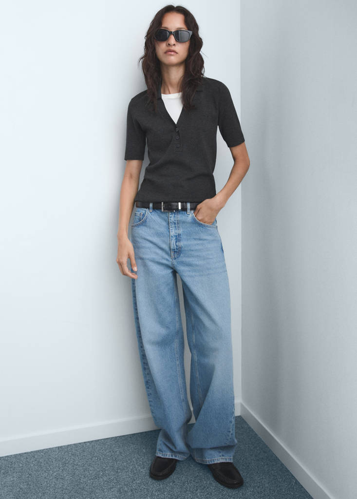 Barrel jeans med normal talje