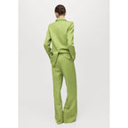 Pantalon De Costume Droit Lin Mélangé