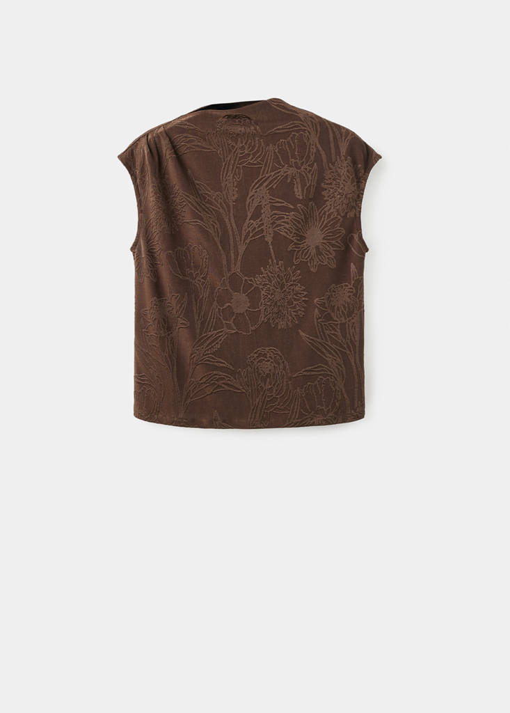 Top I Blomstret Jacquard