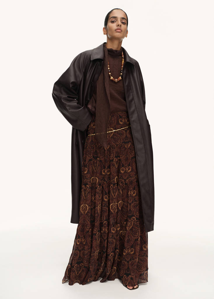 Langer Trenchcoat aus Kunstleder