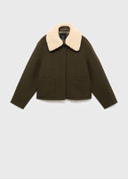 Wool Blend Jacket With Detachable Collar
