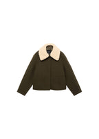 Wool Blend Jacket With Detachable Collar