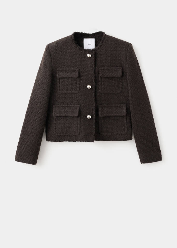 Chaqueta Tweed Bordes Deshilachados