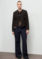 Chaqueta Tweed Bordes Deshilachados