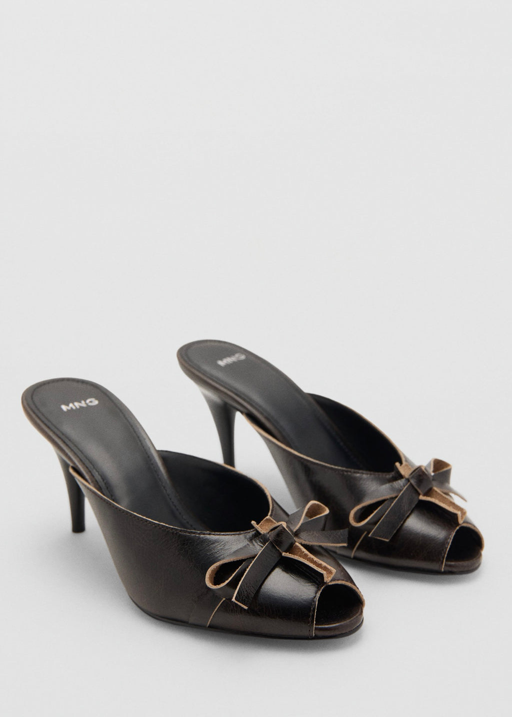 Sandales À Talons En Cuir Avec