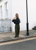 Pleated Trousers with Button Detail