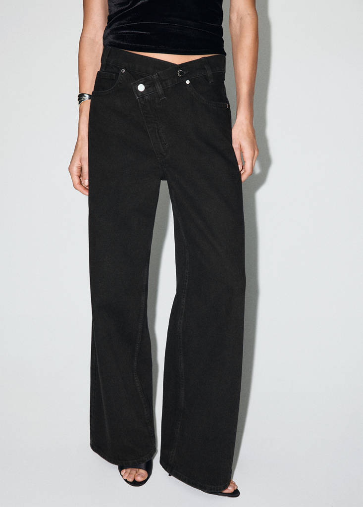Viddejeans Med Almindelig Krydset Talje