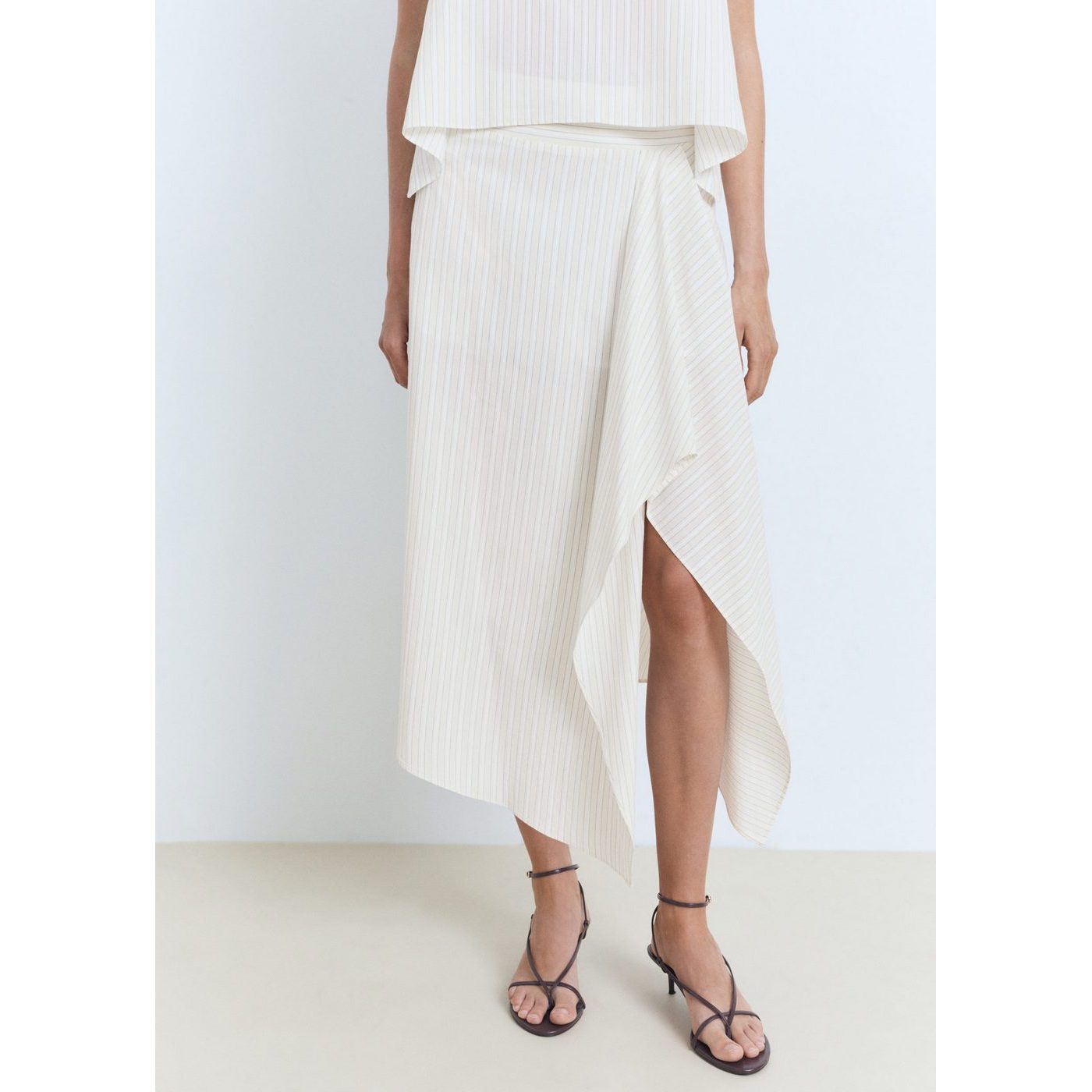 Jupe Asymétrique À Rayures