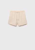 Short Droit Lin Avec Cordon
