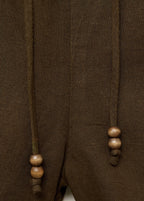 Short Droit Lin Avec Cordon