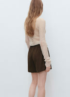 Short Droit Lin Avec Cordon