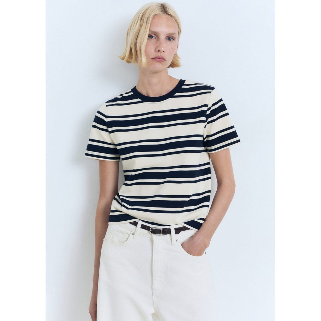 T-Shirt Coton Col Contrastant