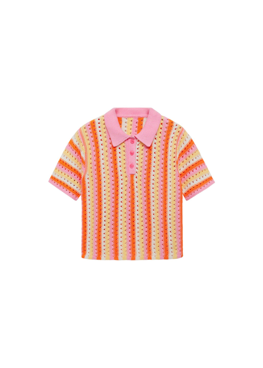 Pull En Crochet À Rayures Bicolores