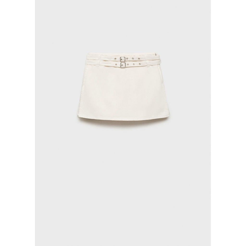Jupe Short En Denim Avec Double Ceinture