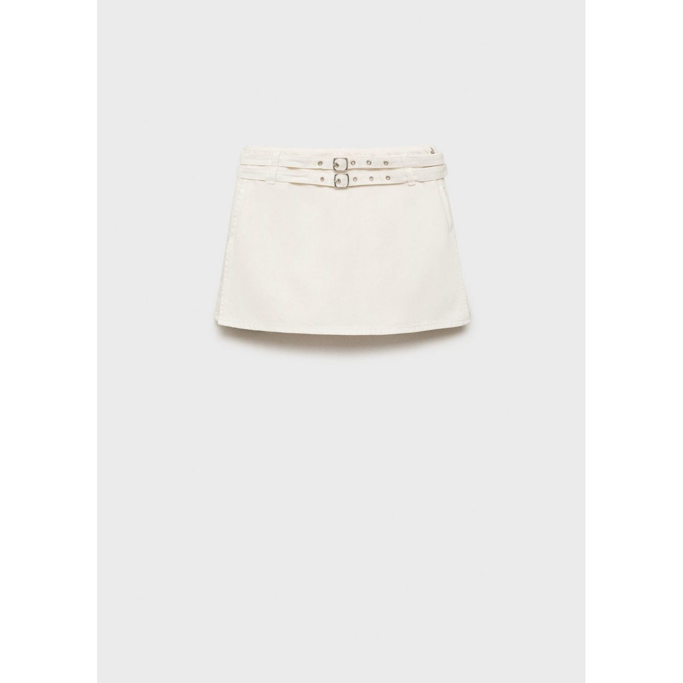 Jupe Short En Denim Avec Double Ceinture