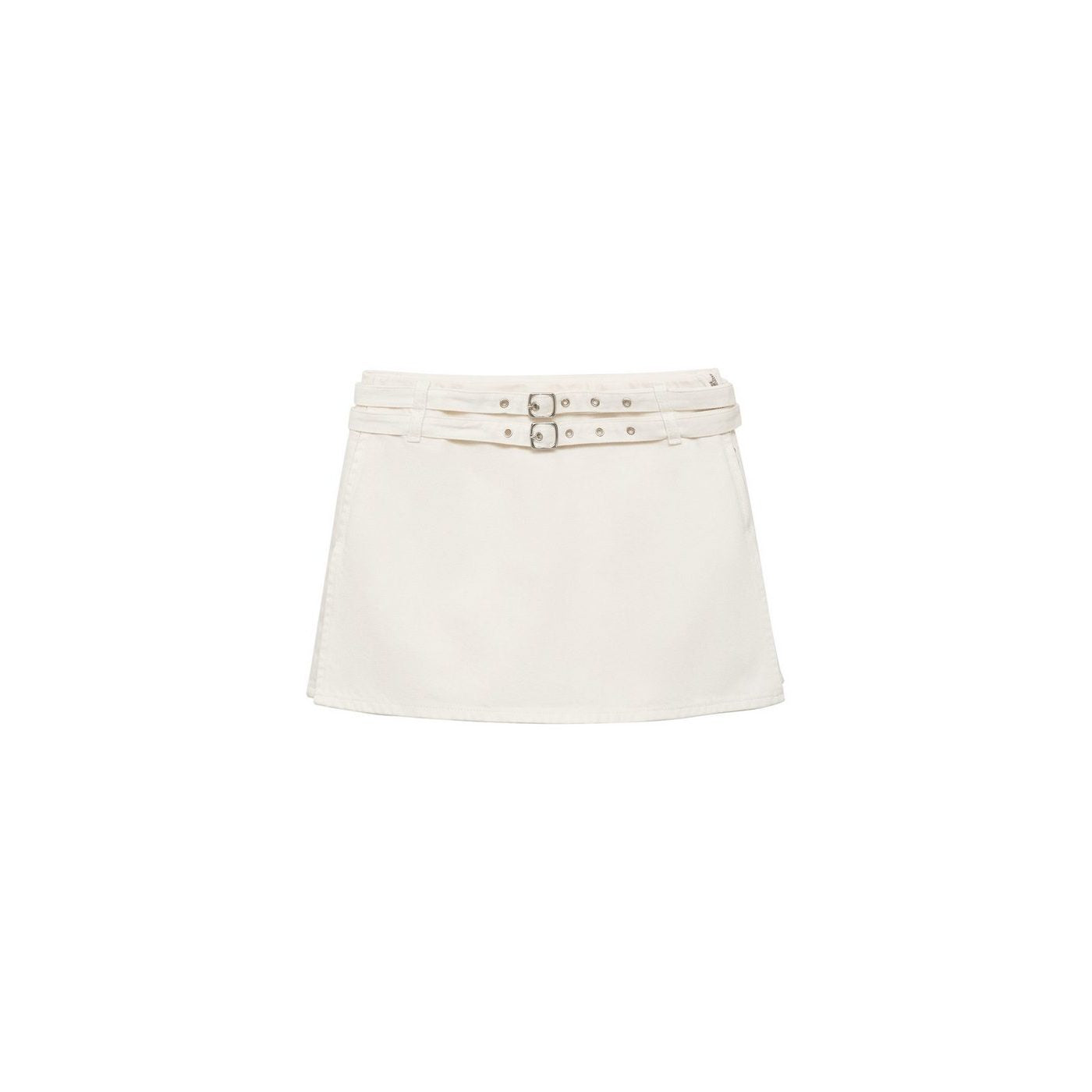 Jupe Short En Denim Avec Double Ceinture