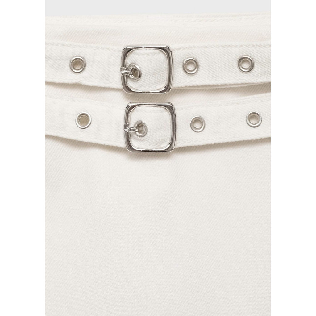 Jupe Short En Denim Avec Double Ceinture