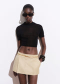 Mini Jupe Short À Plis Plats