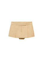 Mini Jupe Short À Plis Plats