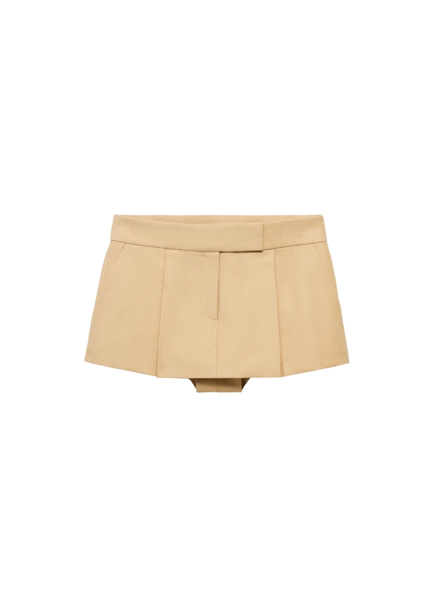 Mini Jupe Short À Plis Plats