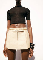Mini Jupe Short À Plis Plats