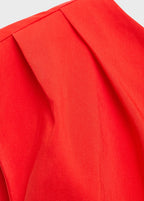 Robe Froncée À Col Asymétrique