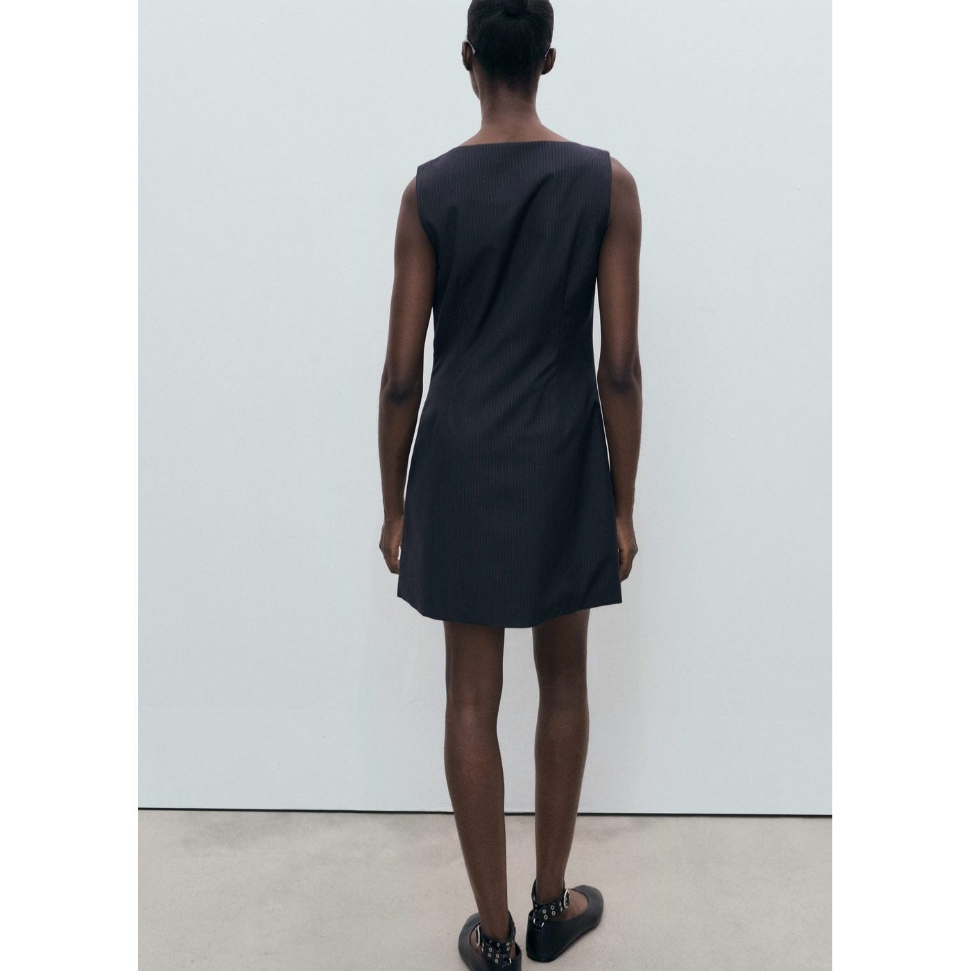 Robe À Rayures Tennis Avec Boutons Dissimulés