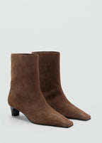 Bottines Cuir Et Croûte De Cuir